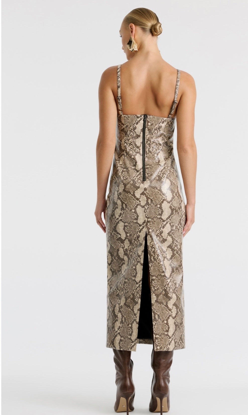 ESTINE FAUX SNAKESKIN DRESS