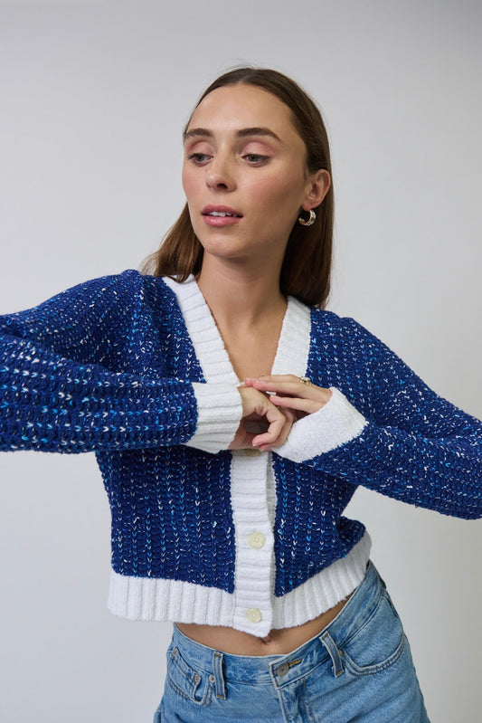 ALLIE CROPPED CHUNKY CARDIGAN ￼
