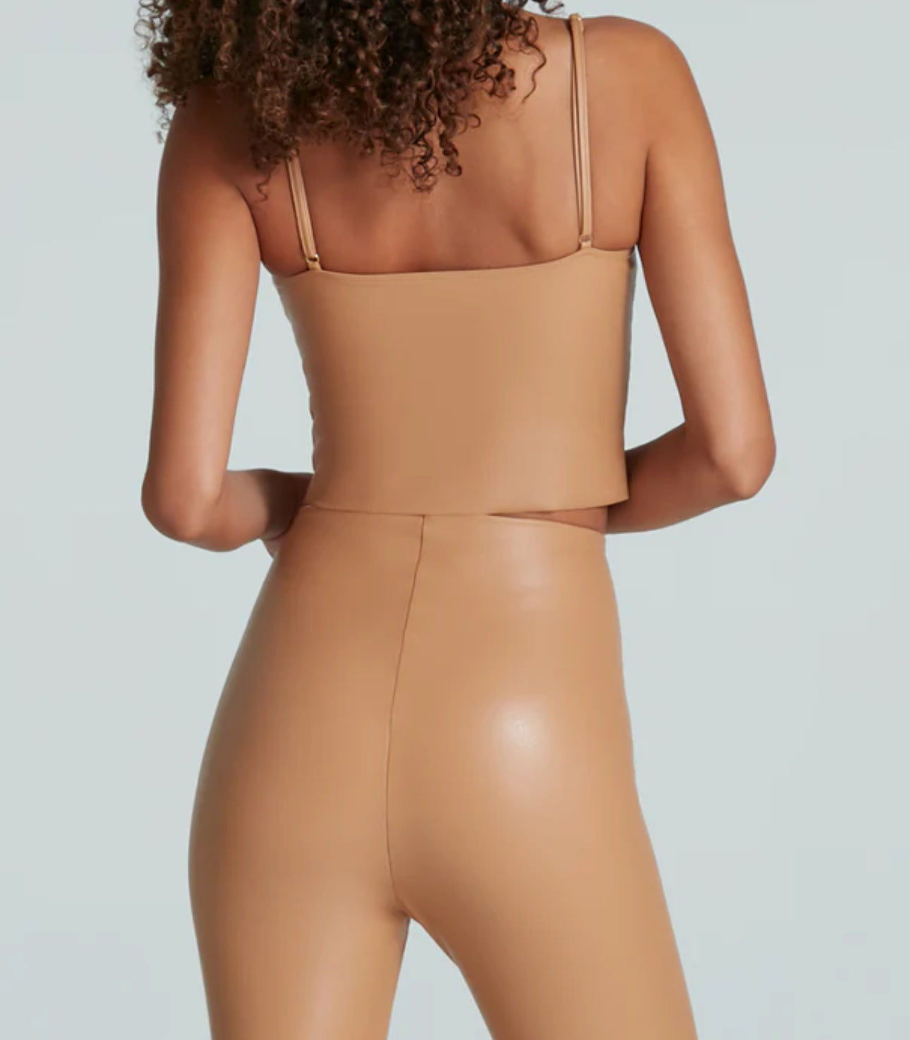 FAUX LEATHER CAMI CROP