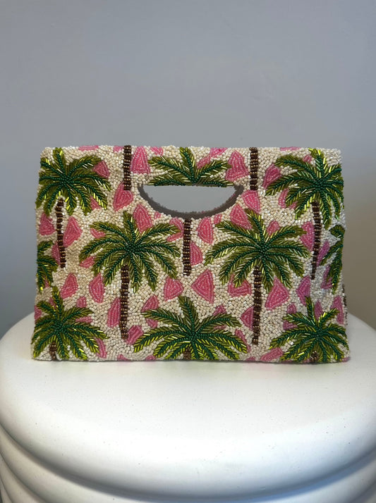 CUT OUT CLUTCH PINK GREEN