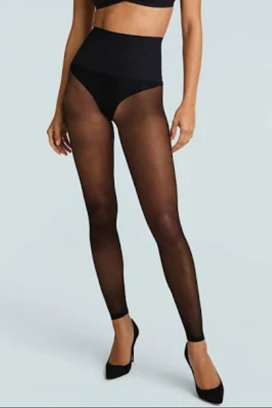 COMMANDO ESSENTIAL SHEER FOOTLESS TIGHTS– Black