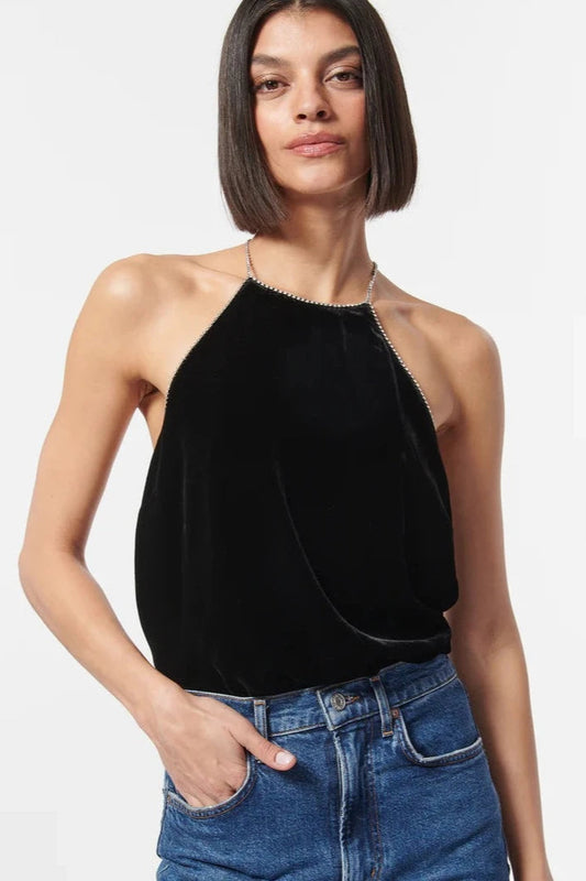 NASHRA VELVET CAMI BLACK MO