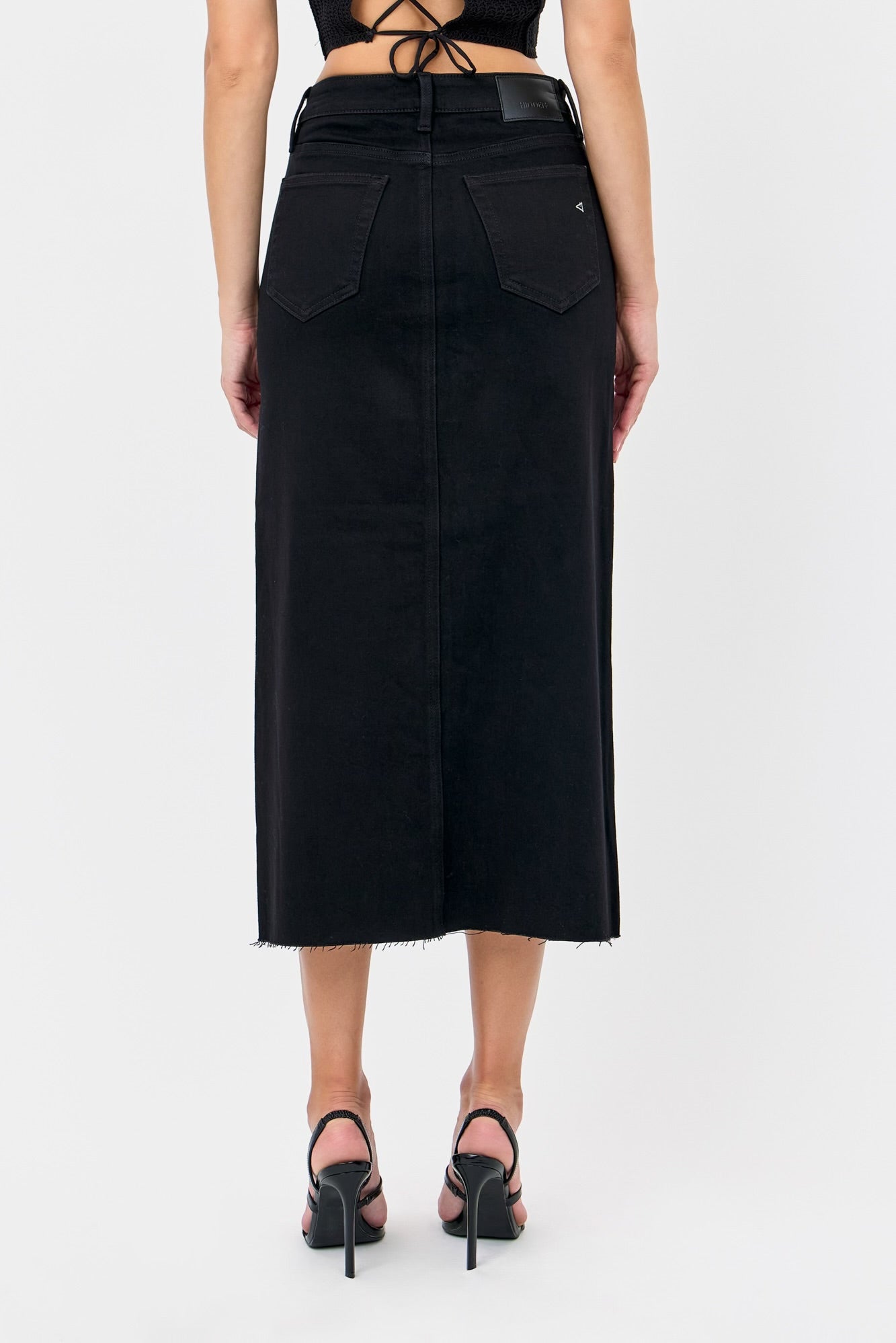 PEYTON BLACK DENIM MIDI