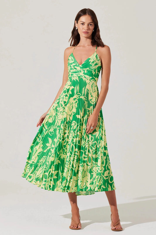BLYTHE LIME FLORAL DRESS