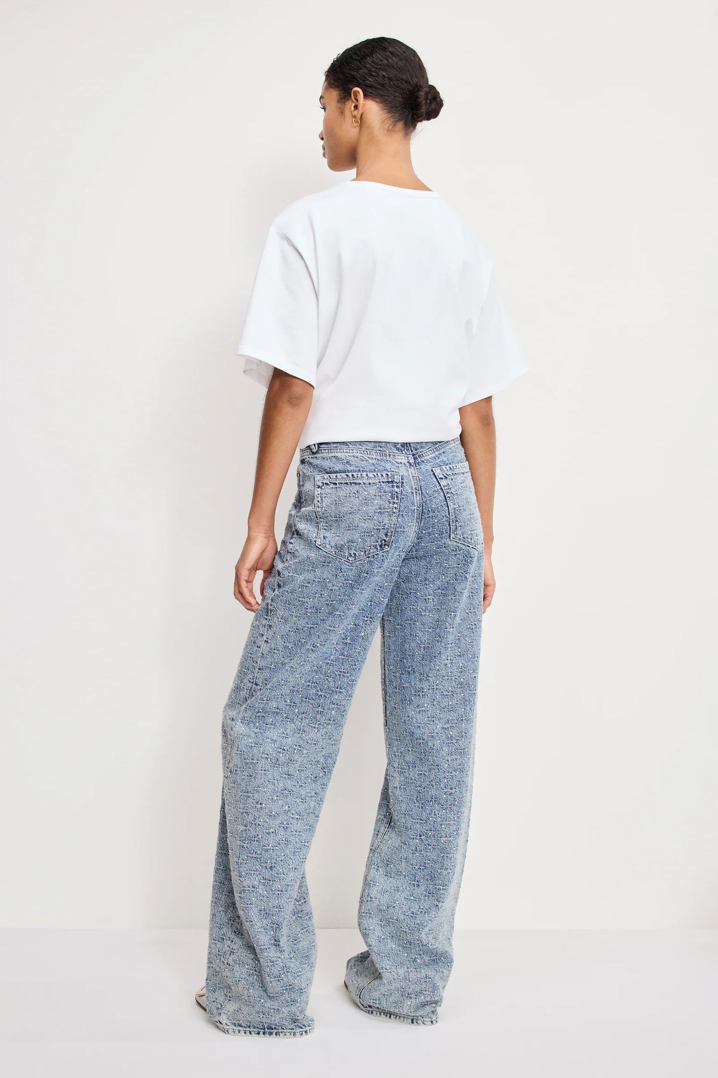 GOOD SKATE WIDE CRYSTAL JEANS