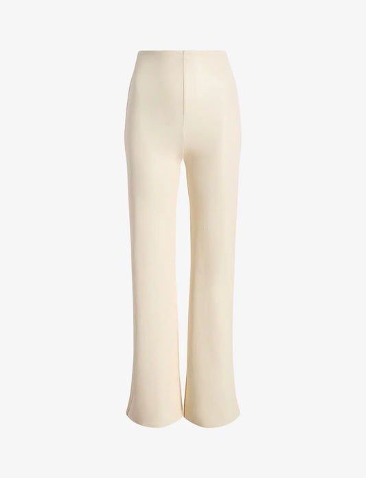 FAUX LEATHER WIDE LEG PANT IVORY