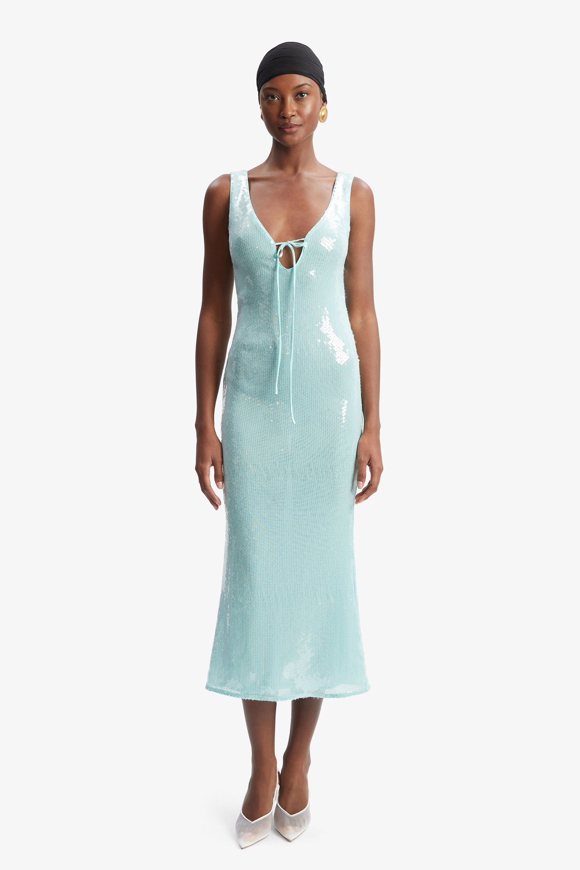 isha midi dress Bardot Isha Sequin Midi Dress Aqua