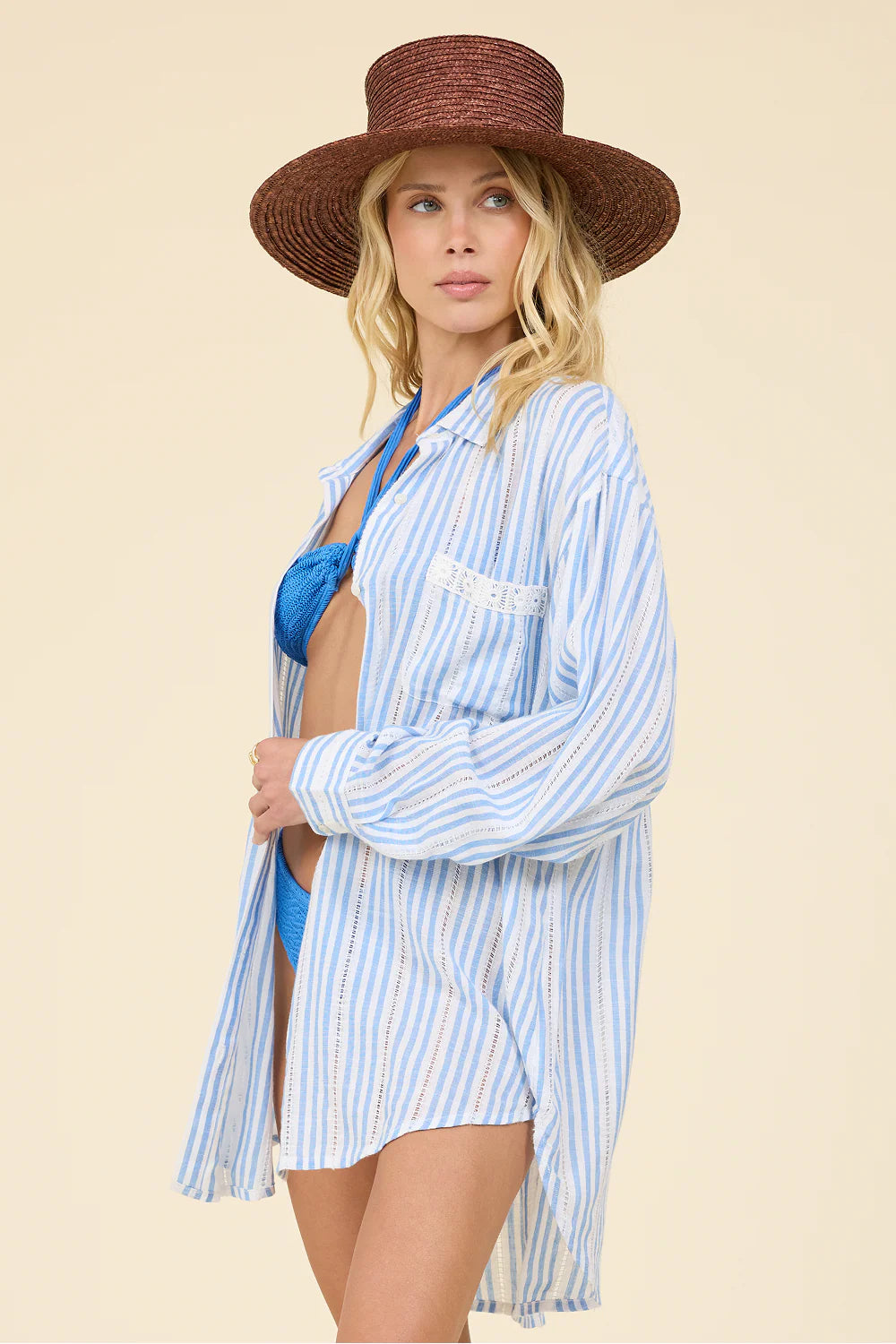 SEA SALT STRIPE BEACH SHIRT