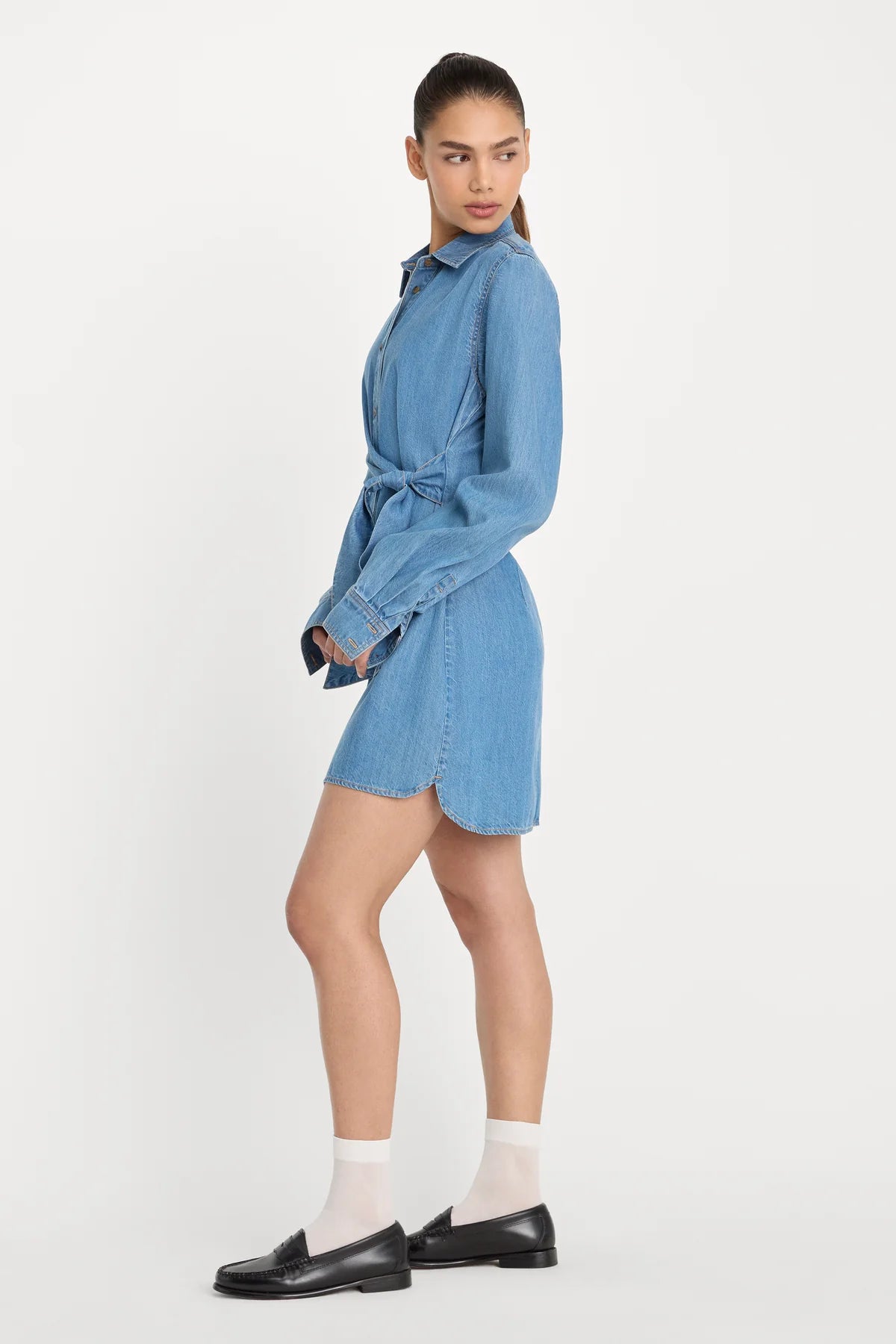 DENIM WRAP SHIRT DRESS