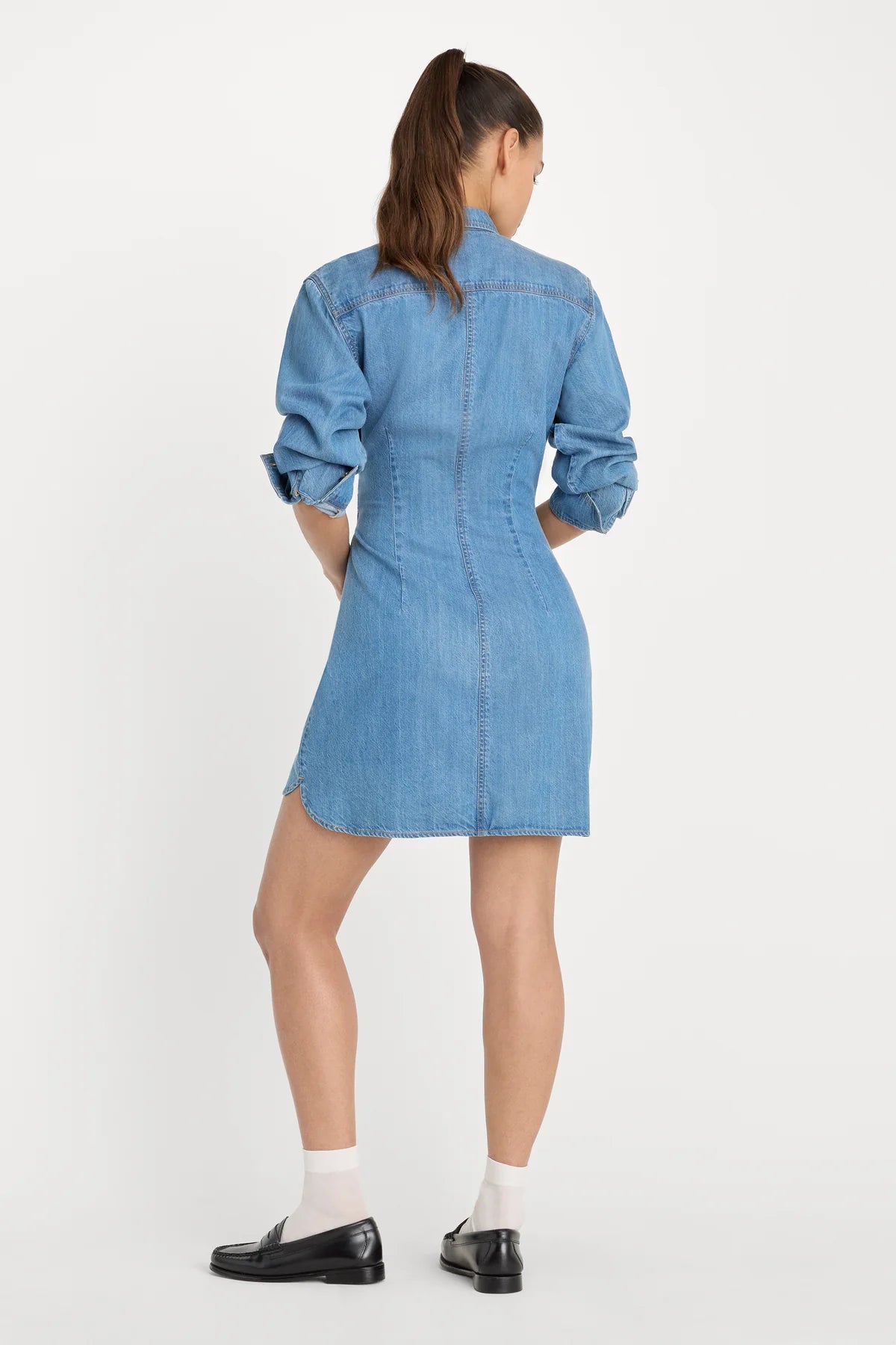 DENIM WRAP SHIRT DRESS