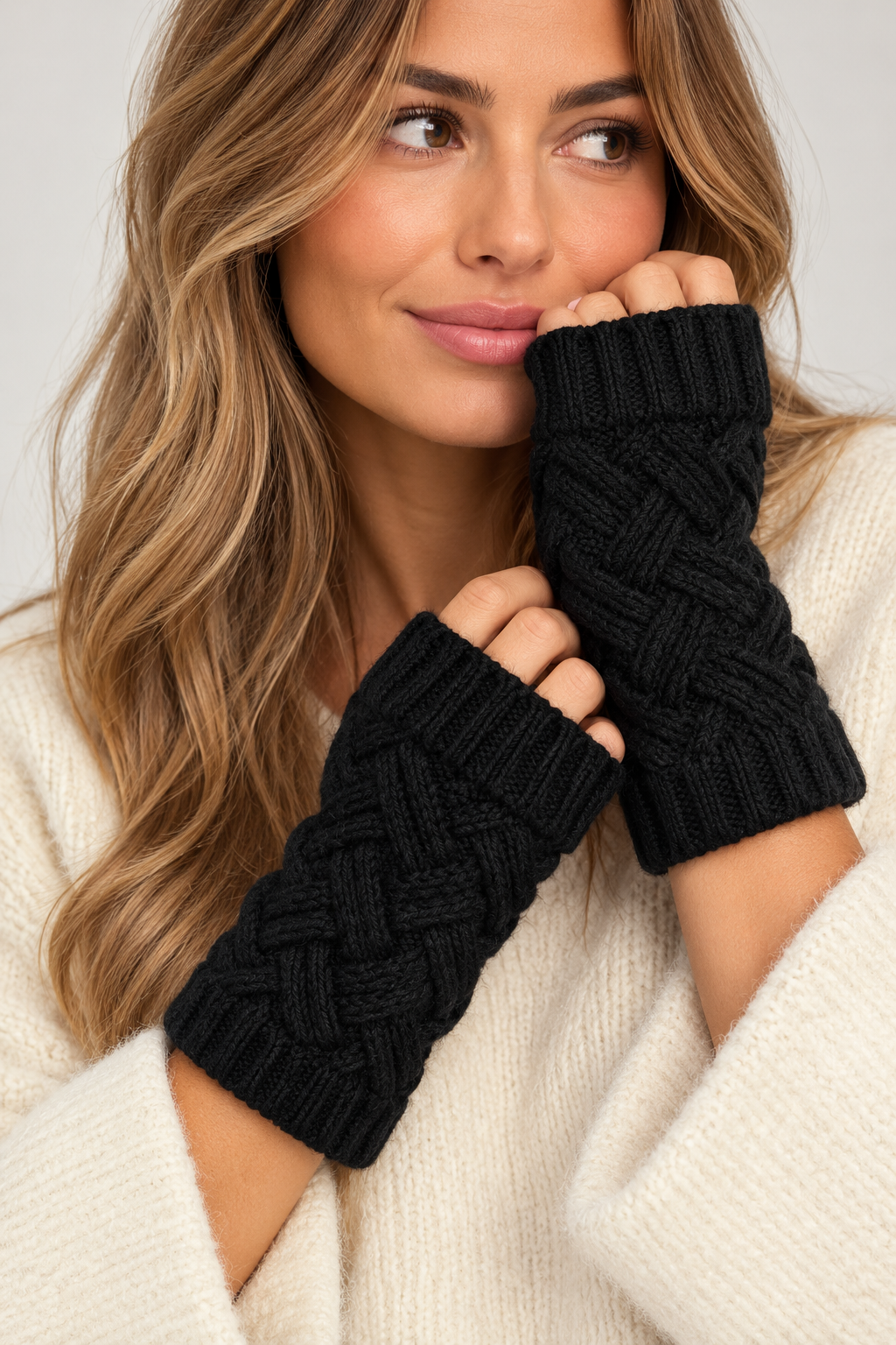 FINGERLESS WAFFLE GLOVES ￼