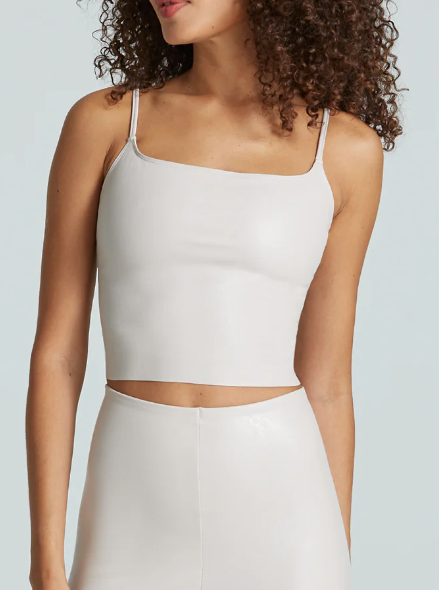 FAUX LEATHER CAMI CROP