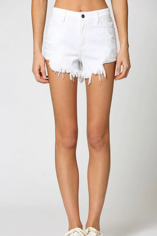 FINN WHITE DENIM SHORTS