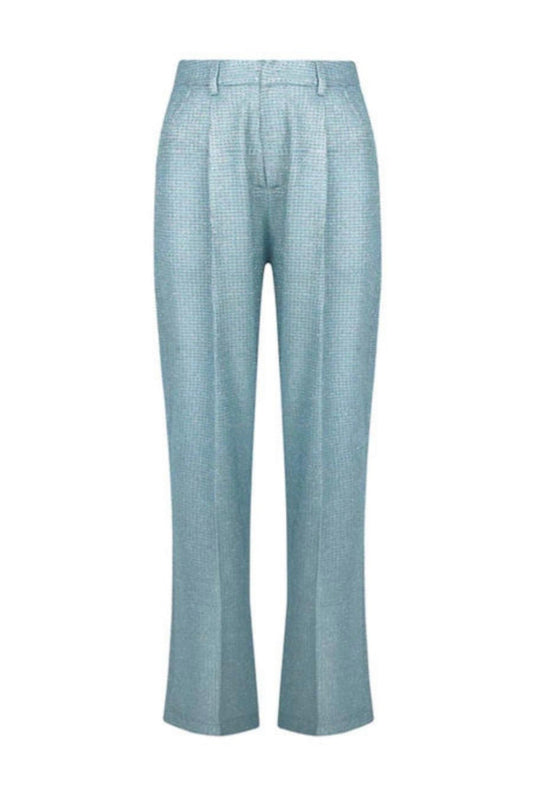 BLUE METALLIC TROUSER