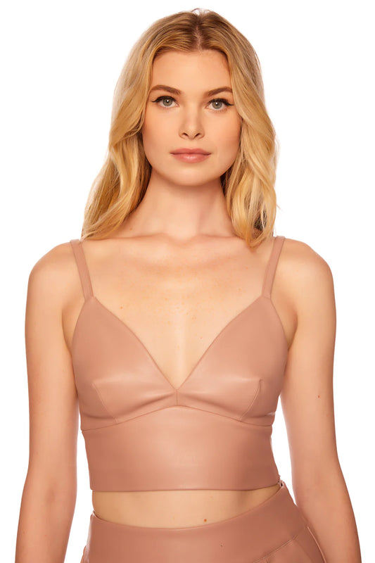 BABS FAUX LEATHER BRALETTE