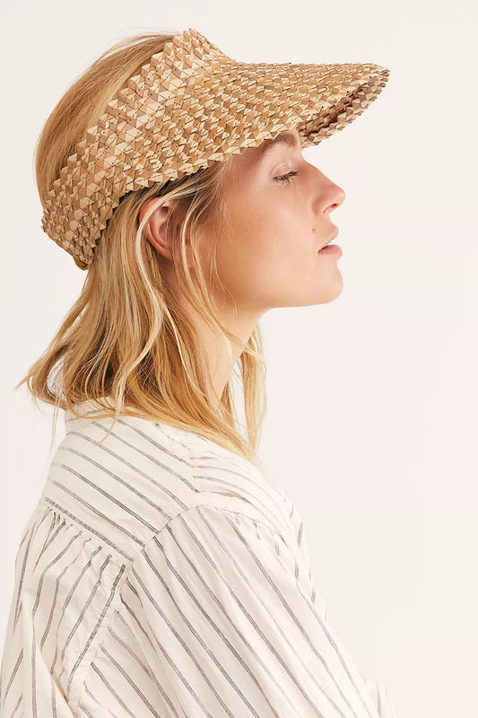 Beige Straw Visor